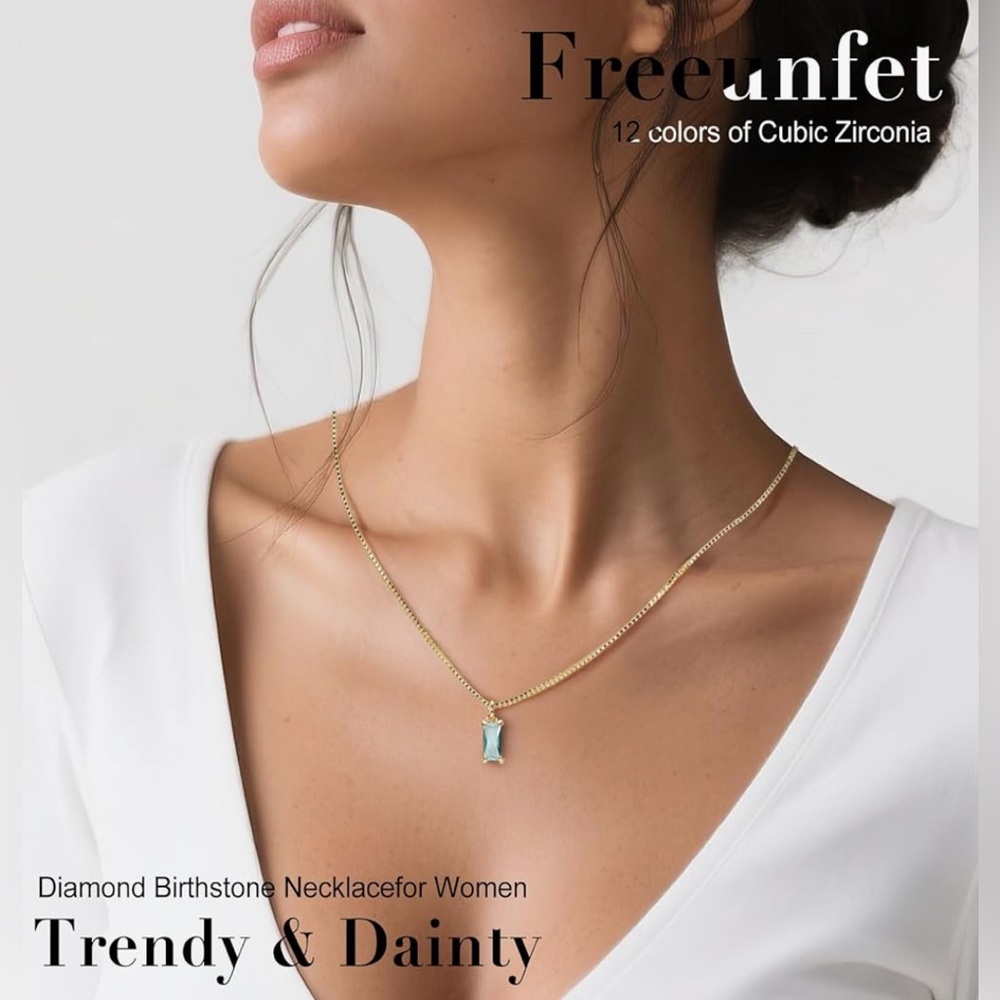 March Birthstone Pendant Necklace